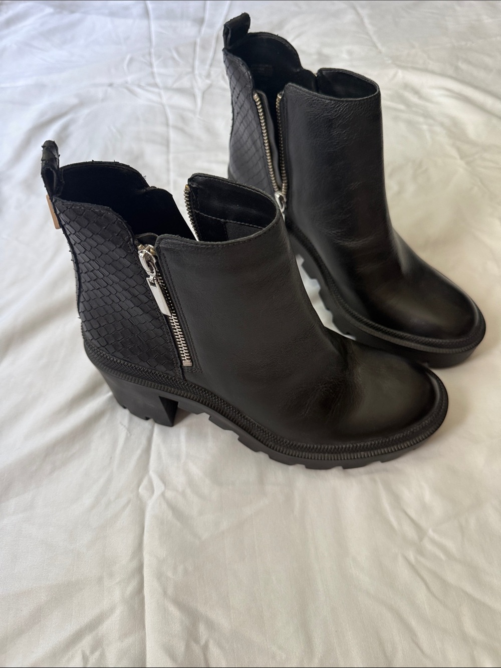 GB girls Black Leather Ankle Boots with Side Zip